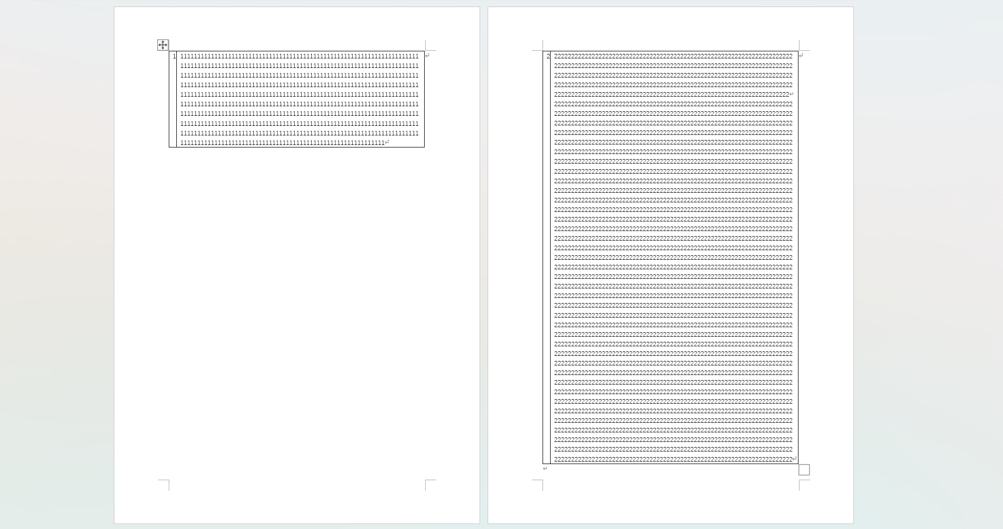 表格内容无法跨页断行